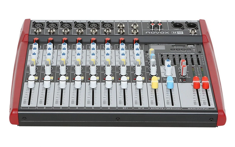 Аудио миксер Novox M10, 8 канала, Вградени ефекти, Bluetooth/MP3