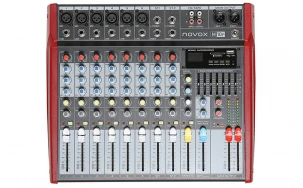 Аудио миксер с вграден усилвател Novox M10P, 2x300W, 8 канала, Вградени ефекти, Bluetooth/MP3