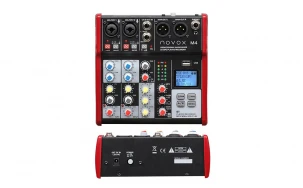Аудио миксер Novox M4 MKII, 4 канала, Вградени ефекти, Bluetooth/MP3