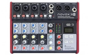 Аудио миксер Novox M6 MKII, 6 канала, Вградени ефекти, Bluetooth/MP3