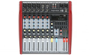 Аудио миксер Novox M8, 6 канала, Вградени ефекти, Bluetooth/MP3