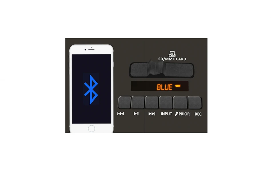 Активна караоке тонколона Novox Mobilite Blue, 6.5", 60W, Синя/Черна