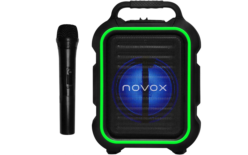 Активна караоке тонколона Novox Mobilite Green, 6.5", 60W, Зелена/Черна