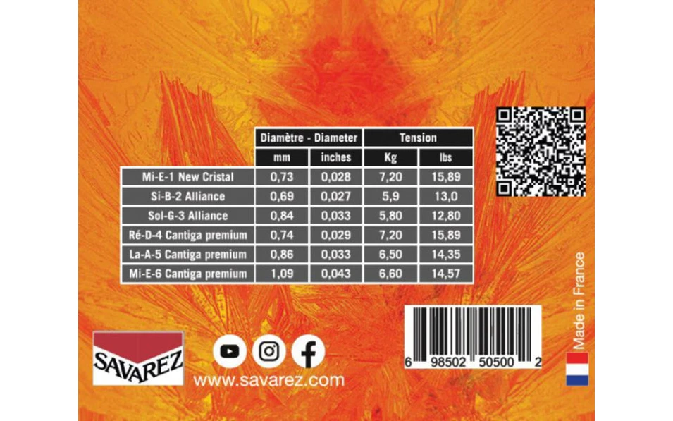 Savarez 510ERP Evolution Cantiga Premium, Струни за класическа китара, Нормално напрежение